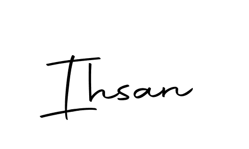 Create a beautiful signature design for name Ihsan. With this signature (Autography-DOLnW) fonts, you can make a handwritten signature for free. Ihsan signature style 10 images and pictures png