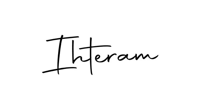 Make a beautiful signature design for name Ihteram. Use this online signature maker to create a handwritten signature for free. Ihteram signature style 10 images and pictures png