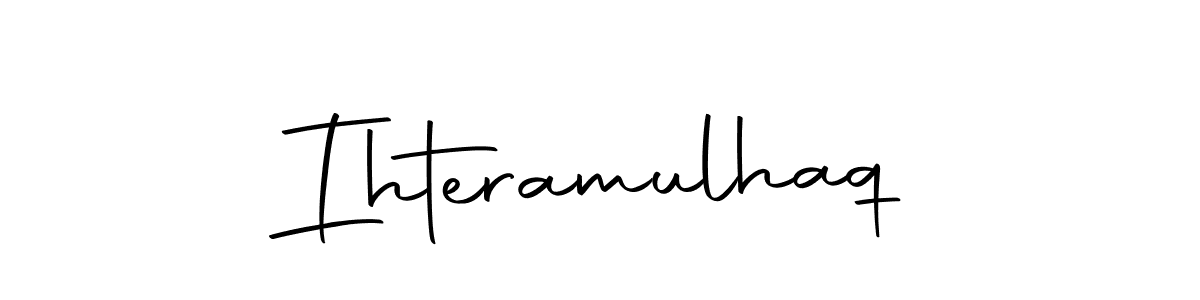 Create a beautiful signature design for name Ihteramulhaq. With this signature (Autography-DOLnW) fonts, you can make a handwritten signature for free. Ihteramulhaq signature style 10 images and pictures png