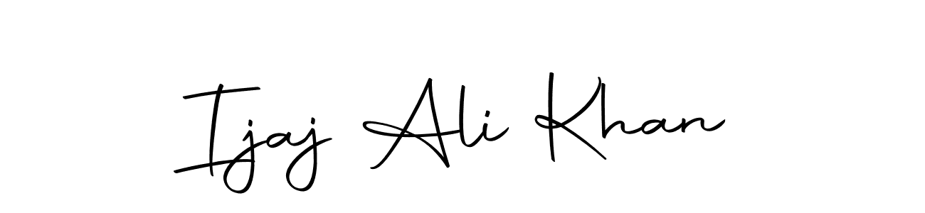 How to make Ijaj Ali Khan name signature. Use Autography-DOLnW style for creating short signs online. This is the latest handwritten sign. Ijaj Ali Khan signature style 10 images and pictures png