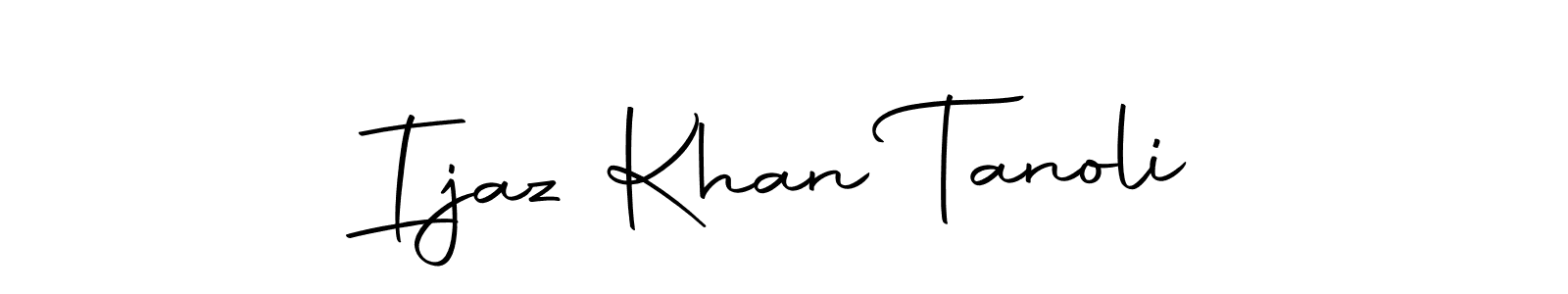 How to make Ijaz Khan Tanoli name signature. Use Autography-DOLnW style for creating short signs online. This is the latest handwritten sign. Ijaz Khan Tanoli signature style 10 images and pictures png