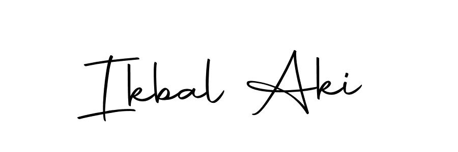 You should practise on your own different ways (Autography-DOLnW) to write your name (Ikbal Aki) in signature. don't let someone else do it for you. Ikbal Aki signature style 10 images and pictures png