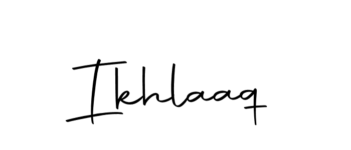 You should practise on your own different ways (Autography-DOLnW) to write your name (Ikhlaaq) in signature. don't let someone else do it for you. Ikhlaaq signature style 10 images and pictures png