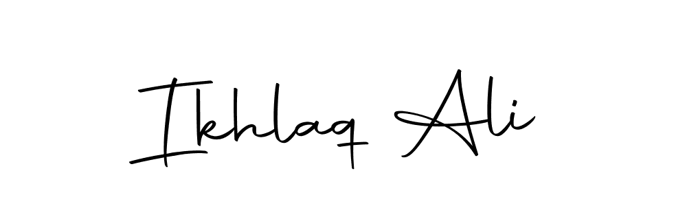 You should practise on your own different ways (Autography-DOLnW) to write your name (Ikhlaq Ali) in signature. don't let someone else do it for you. Ikhlaq Ali signature style 10 images and pictures png