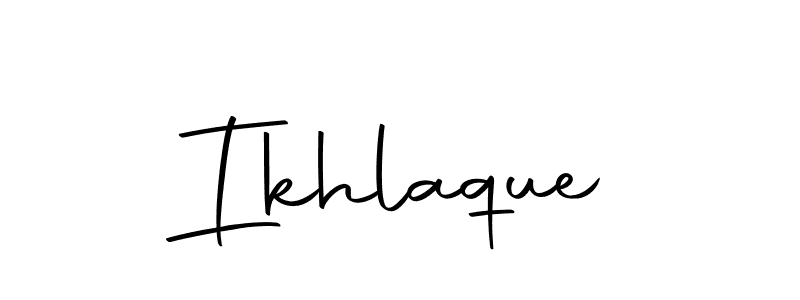 You should practise on your own different ways (Autography-DOLnW) to write your name (Ikhlaque) in signature. don't let someone else do it for you. Ikhlaque signature style 10 images and pictures png