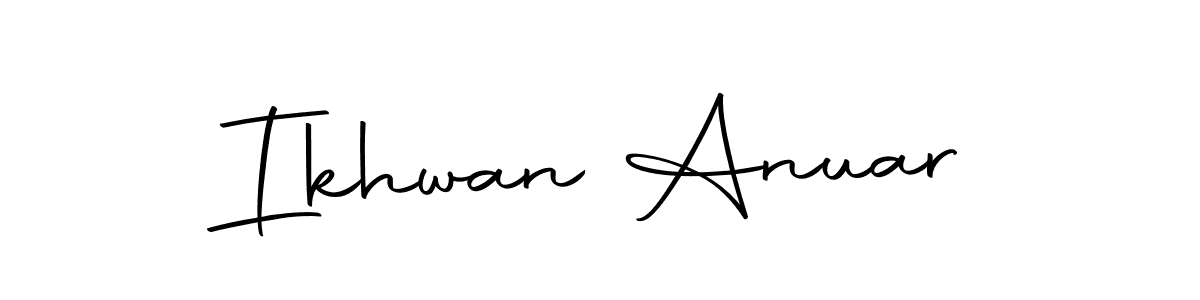 How to make Ikhwan Anuar name signature. Use Autography-DOLnW style for creating short signs online. This is the latest handwritten sign. Ikhwan Anuar signature style 10 images and pictures png