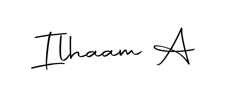 Design your own signature with our free online signature maker. With this signature software, you can create a handwritten (Autography-DOLnW) signature for name Ilhaam A. Ilhaam A signature style 10 images and pictures png