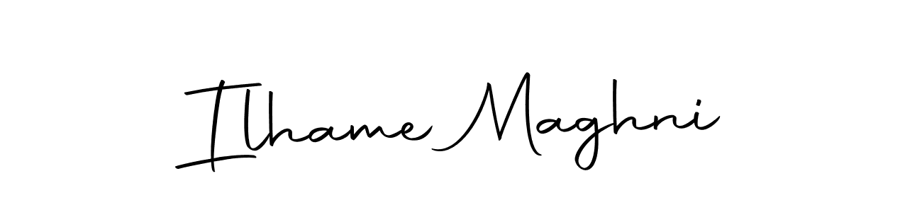 Make a beautiful signature design for name Ilhame Maghni. With this signature (Autography-DOLnW) style, you can create a handwritten signature for free. Ilhame Maghni signature style 10 images and pictures png