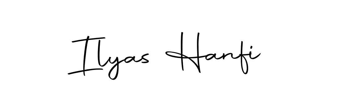 How to make Ilyas Hanfi name signature. Use Autography-DOLnW style for creating short signs online. This is the latest handwritten sign. Ilyas Hanfi signature style 10 images and pictures png