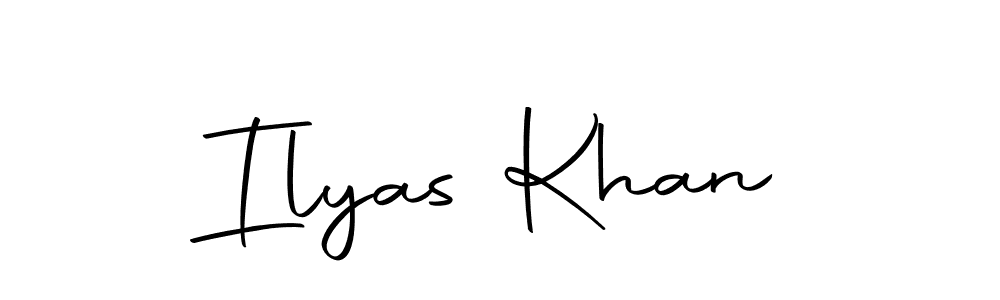 How to make Ilyas Khan name signature. Use Autography-DOLnW style for creating short signs online. This is the latest handwritten sign. Ilyas Khan signature style 10 images and pictures png