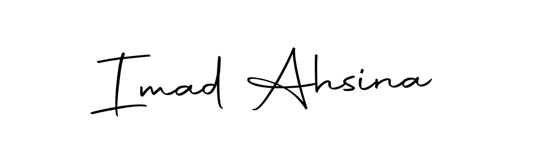Also we have Imad Ahsina name is the best signature style. Create professional handwritten signature collection using Autography-DOLnW autograph style. Imad Ahsina signature style 10 images and pictures png