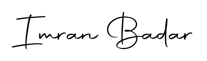 Personalize your online presence with Imran Badar signature rendered in elegant Autography-DOLnW font. Great for website footers and blogs. Imran Badar signature style 10 images and pictures png