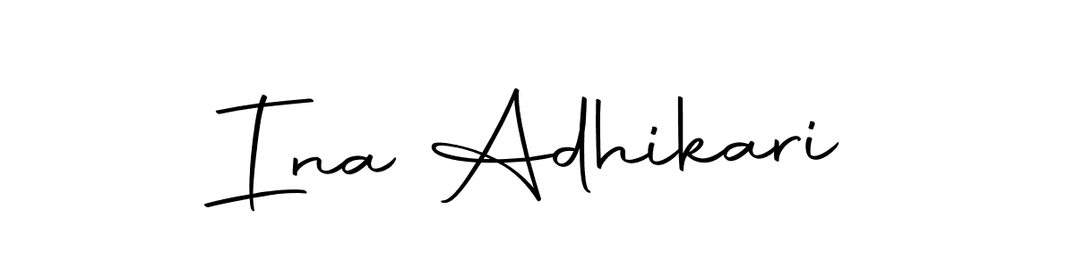 Ina Adhikari stylish signature style. Best Handwritten Sign (Autography-DOLnW) for my name. Handwritten Signature Collection Ideas for my name Ina Adhikari. Ina Adhikari signature style 10 images and pictures png