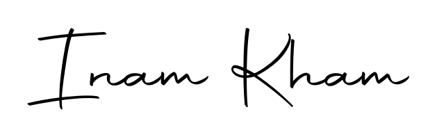 You should practise on your own different ways (Autography-DOLnW) to write your name (Inam Kham) in signature. Don't let someone else do it for you. Inam Kham signature style 10 images and pictures png