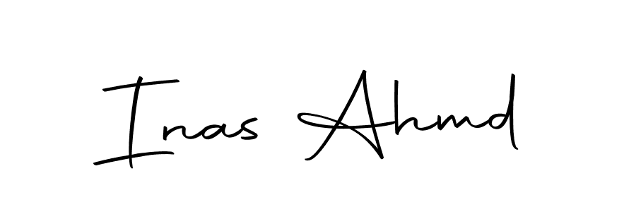 Use a signature maker to create a handwritten signature online. With this signature software, you can design (Autography-DOLnW) your own signature for name Inas Ahmd. Inas Ahmd signature style 10 images and pictures png