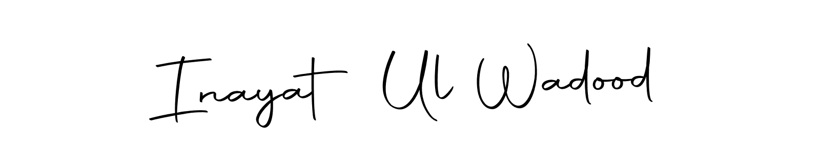How to make Inayat Ul Wadood name signature. Use Autography-DOLnW style for creating short signs online. This is the latest handwritten sign. Inayat Ul Wadood signature style 10 images and pictures png