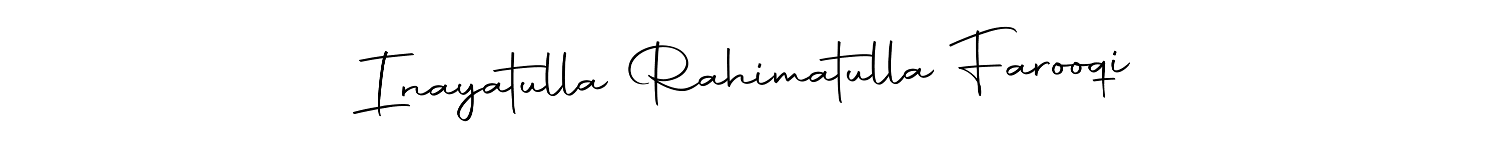 How to make Inayatulla Rahimatulla Farooqi name signature. Use Autography-DOLnW style for creating short signs online. This is the latest handwritten sign. Inayatulla Rahimatulla Farooqi signature style 10 images and pictures png