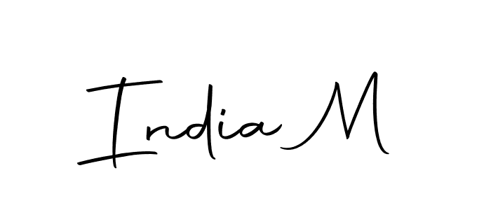 The best way (Autography-DOLnW) to make a short signature is to pick only two or three words in your name. The name India M include a total of six letters. For converting this name. India M signature style 10 images and pictures png