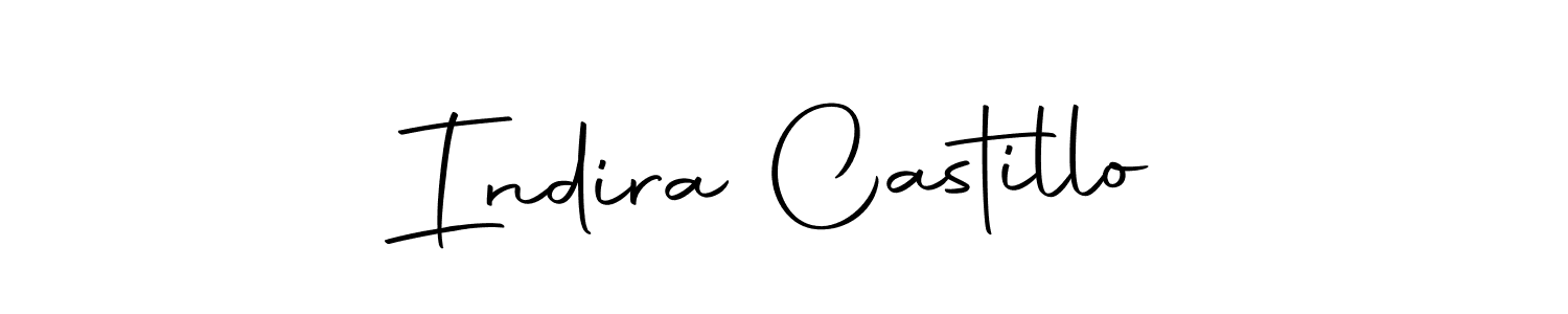 Create a beautiful signature design for name Indira Castillo. With this signature (Autography-DOLnW) fonts, you can make a handwritten signature for free. Indira Castillo signature style 10 images and pictures png
