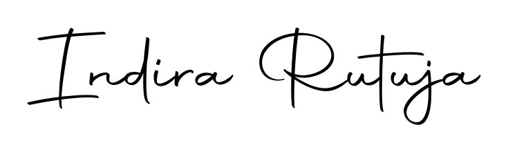 Personalize your online presence with Indira Rutuja signature rendered in elegant Autography-DOLnW font. Great for website footers and blogs. Indira Rutuja signature style 10 images and pictures png
