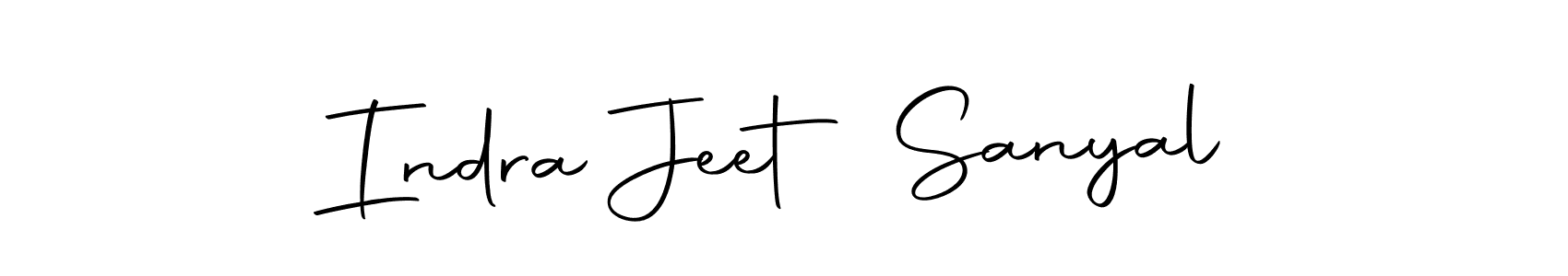 How to make Indra Jeet Sanyal name signature. Use Autography-DOLnW style for creating short signs online. This is the latest handwritten sign. Indra Jeet Sanyal signature style 10 images and pictures png