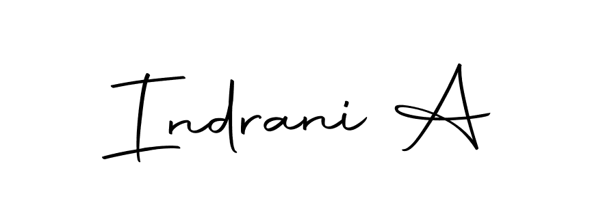 Use a signature maker to create a handwritten signature online. With this signature software, you can design (Autography-DOLnW) your own signature for name Indrani A. Indrani A signature style 10 images and pictures png