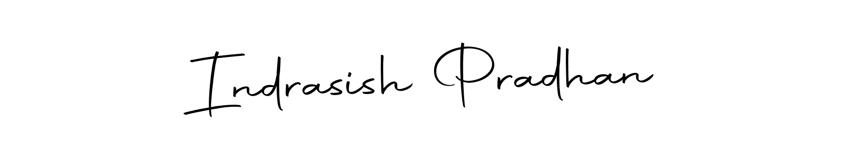 How to make Indrasish Pradhan name signature. Use Autography-DOLnW style for creating short signs online. This is the latest handwritten sign. Indrasish Pradhan signature style 10 images and pictures png