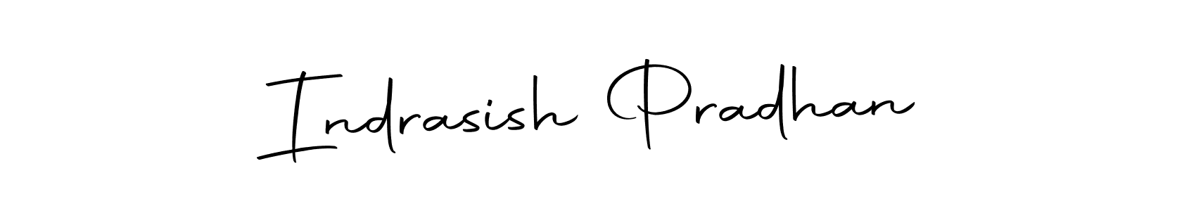 How to make Indrasish Pradhan name signature. Use Autography-DOLnW style for creating short signs online. This is the latest handwritten sign. Indrasish Pradhan signature style 10 images and pictures png