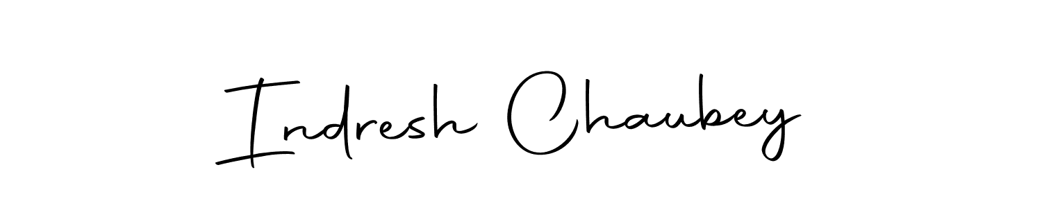 How to make Indresh Chaubey name signature. Use Autography-DOLnW style for creating short signs online. This is the latest handwritten sign. Indresh Chaubey signature style 10 images and pictures png