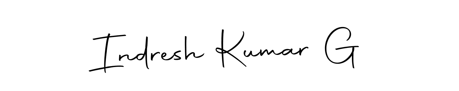 Create a beautiful signature design for name Indresh Kumar G. With this signature (Autography-DOLnW) fonts, you can make a handwritten signature for free. Indresh Kumar G signature style 10 images and pictures png