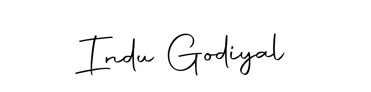 How to make Indu Godiyal name signature. Use Autography-DOLnW style for creating short signs online. This is the latest handwritten sign. Indu Godiyal signature style 10 images and pictures png