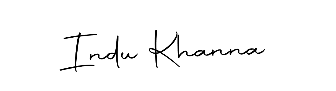 You should practise on your own different ways (Autography-DOLnW) to write your name (Indu Khanna) in signature. don't let someone else do it for you. Indu Khanna signature style 10 images and pictures png