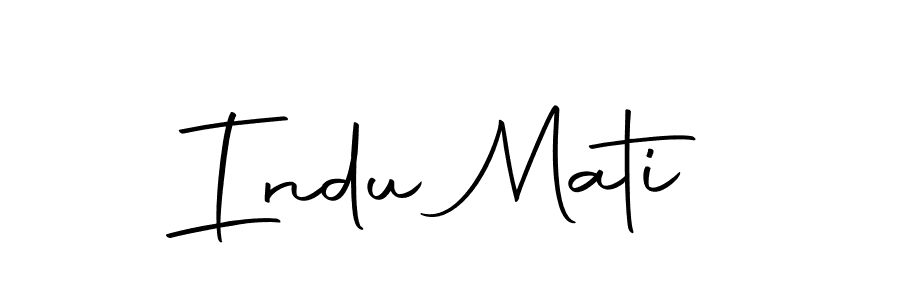 Design your own signature with our free online signature maker. With this signature software, you can create a handwritten (Autography-DOLnW) signature for name Indu Mati. Indu Mati signature style 10 images and pictures png