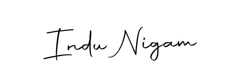 Make a beautiful signature design for name Indu Nigam. With this signature (Autography-DOLnW) style, you can create a handwritten signature for free. Indu Nigam signature style 10 images and pictures png