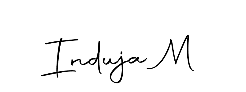 Use a signature maker to create a handwritten signature online. With this signature software, you can design (Autography-DOLnW) your own signature for name Induja M. Induja M signature style 10 images and pictures png