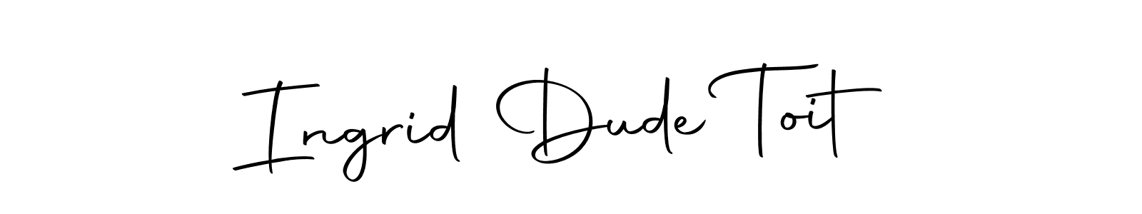 Make a beautiful signature design for name Ingrid Dude Toit. With this signature (Autography-DOLnW) style, you can create a handwritten signature for free. Ingrid Dude Toit signature style 10 images and pictures png