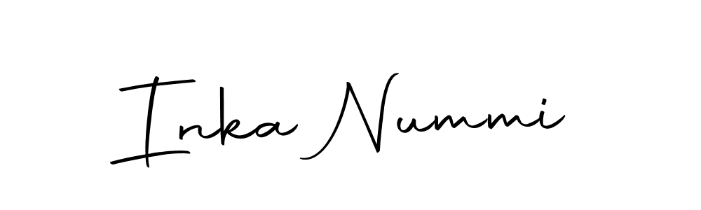 You can use this online signature creator to create a handwritten signature for the name Inka Nummi. This is the best online autograph maker. Inka Nummi signature style 10 images and pictures png