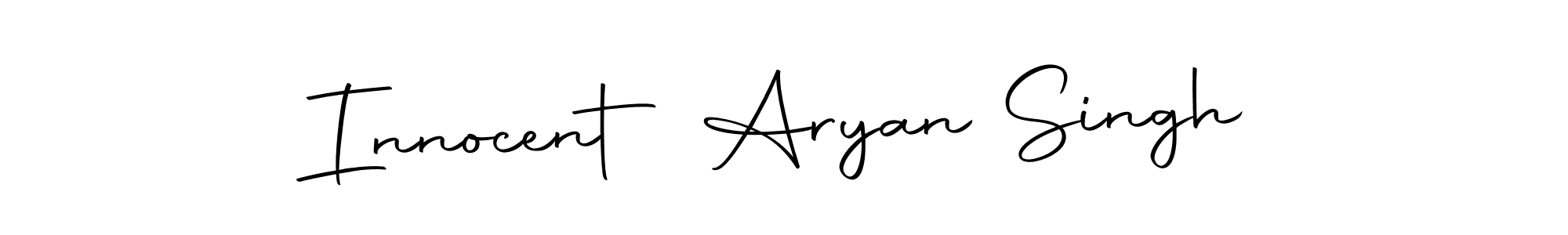 How to make Innocent Aryan Singh name signature. Use Autography-DOLnW style for creating short signs online. This is the latest handwritten sign. Innocent Aryan Singh signature style 10 images and pictures png
