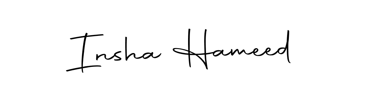 Similarly Autography-DOLnW is the best handwritten signature design. Signature creator online .You can use it as an online autograph creator for name Insha Hameed. Insha Hameed signature style 10 images and pictures png