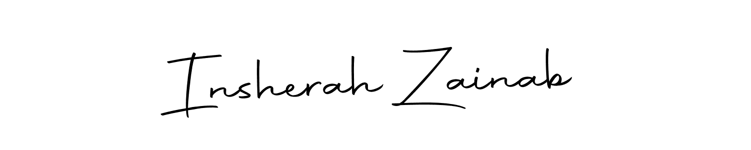 You should practise on your own different ways (Autography-DOLnW) to write your name (Insherah Zainab) in signature. don't let someone else do it for you. Insherah Zainab signature style 10 images and pictures png