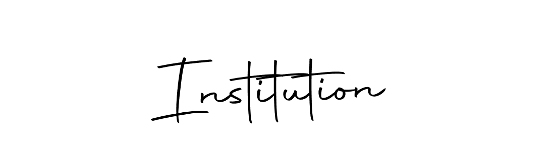 Use a signature maker to create a handwritten signature online. With this signature software, you can design (Autography-DOLnW) your own signature for name Institution. Institution signature style 10 images and pictures png