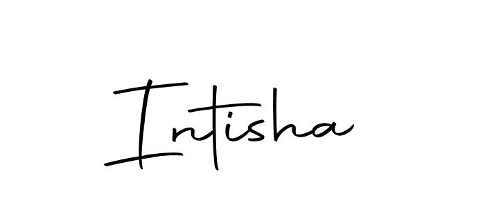 Design your own signature with our free online signature maker. With this signature software, you can create a handwritten (Autography-DOLnW) signature for name Intisha. Intisha signature style 10 images and pictures png