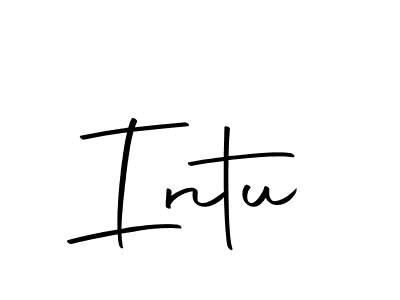 Use a signature maker to create a handwritten signature online. With this signature software, you can design (Autography-DOLnW) your own signature for name Intu. Intu signature style 10 images and pictures png