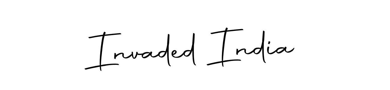 Make a beautiful signature design for name Invaded India. With this signature (Autography-DOLnW) style, you can create a handwritten signature for free. Invaded India signature style 10 images and pictures png