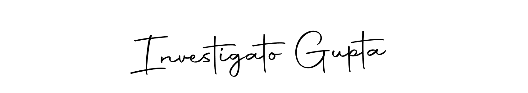 How to make Investigato Gupta name signature. Use Autography-DOLnW style for creating short signs online. This is the latest handwritten sign. Investigato Gupta signature style 10 images and pictures png