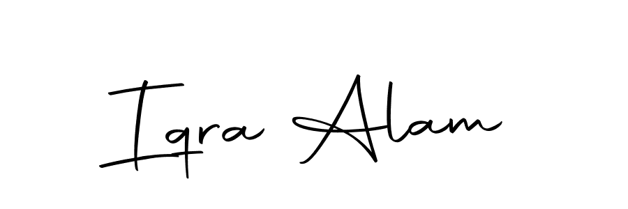 You should practise on your own different ways (Autography-DOLnW) to write your name (Iqra Alam) in signature. don't let someone else do it for you. Iqra Alam signature style 10 images and pictures png