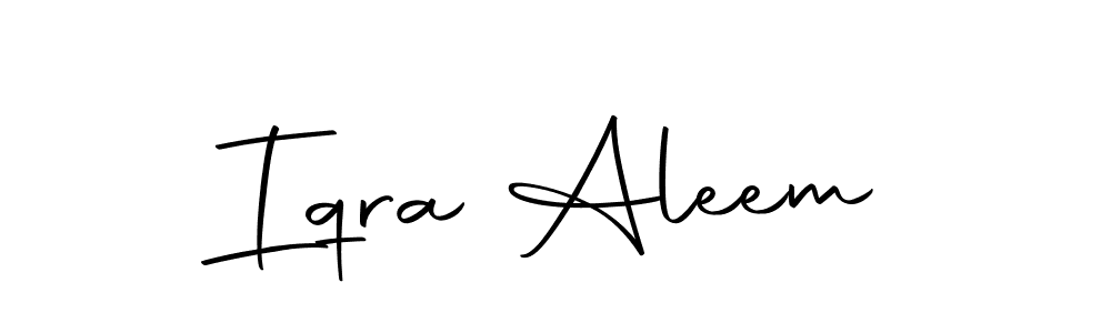 Design your own signature with our free online signature maker. With this signature software, you can create a handwritten (Autography-DOLnW) signature for name Iqra Aleem. Iqra Aleem signature style 10 images and pictures png