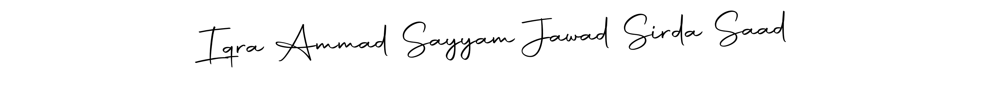 Iqra Ammad Sayyam Jawad Sirda Saad stylish signature style. Best Handwritten Sign (Autography-DOLnW) for my name. Handwritten Signature Collection Ideas for my name Iqra Ammad Sayyam Jawad Sirda Saad. Iqra Ammad Sayyam Jawad Sirda Saad signature style 10 images and pictures png