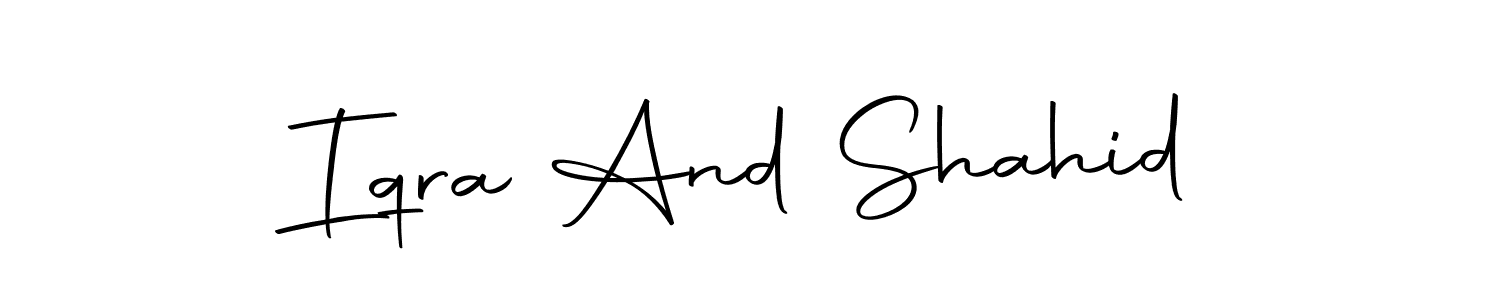 Similarly Autography-DOLnW is the best handwritten signature design. Signature creator online .You can use it as an online autograph creator for name Iqra And Shahid. Iqra And Shahid signature style 10 images and pictures png