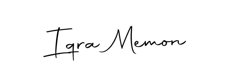 Use a signature maker to create a handwritten signature online. With this signature software, you can design (Autography-DOLnW) your own signature for name Iqra Memon. Iqra Memon signature style 10 images and pictures png